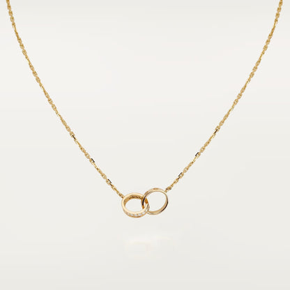 [Kaelin Vow]LOVE DOUBLE RING HALF DIAMOND NECKLACE