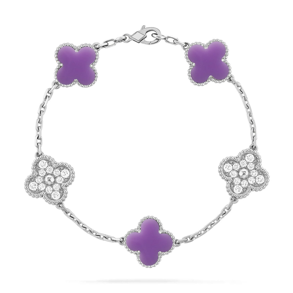 [Kaelin Vow]CLOVER 5 MOTIF LIGHT PURPLE BRACELET COLLECTION