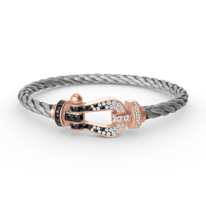 [Kaelin Vow]FORCE LARGE HORSESHOE BLACK WHITE DIAMOND BRACELET ROSE GOLD