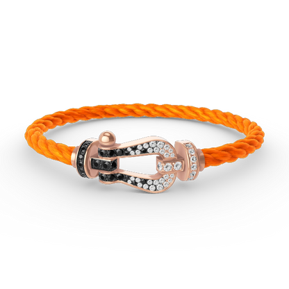 [Kaelin Vow]FORCE LARGE HORSESHOE BLACK WHITE DIAMOND BRACELET ROSE GOLD
