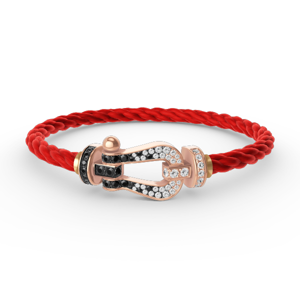 [Kaelin Vow]FORCE LARGE HORSESHOE BLACK WHITE DIAMOND BRACELET ROSE GOLD