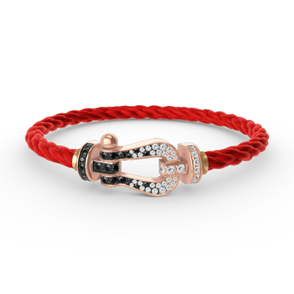 [Kaelin Vow]FORCE LARGE HORSESHOE BLACK WHITE DIAMOND BRACELET ROSE GOLD