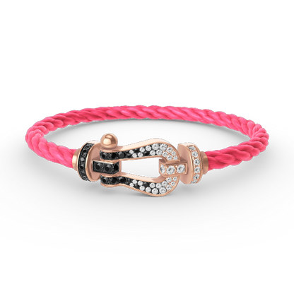 [Kaelin Vow]FORCE LARGE HORSESHOE BLACK WHITE DIAMOND BRACELET ROSE GOLD