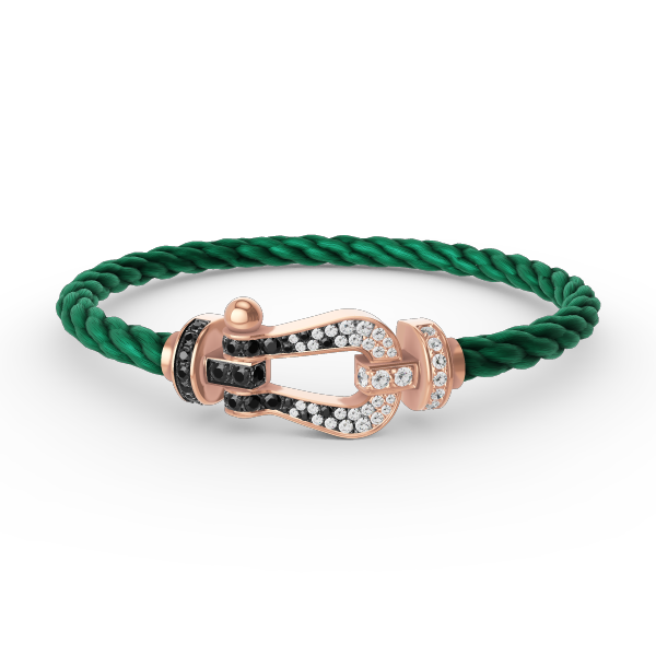 [Kaelin Vow]FORCE LARGE HORSESHOE BLACK WHITE DIAMOND BRACELET ROSE GOLD