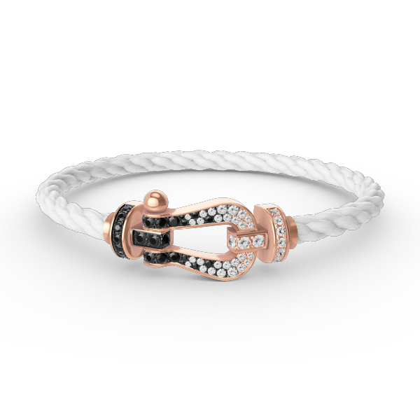 [Kaelin Vow]FORCE LARGE HORSESHOE BLACK WHITE DIAMOND BRACELET ROSE GOLD