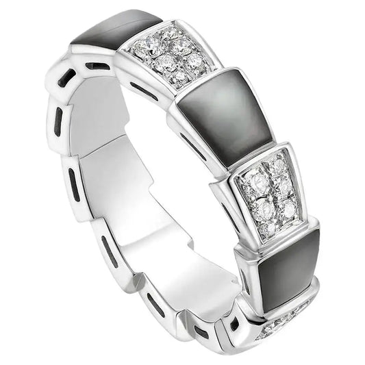 [Kaelin Vow]SERPENTI RING SILVER DIAMOND BLACK MOP 4MM