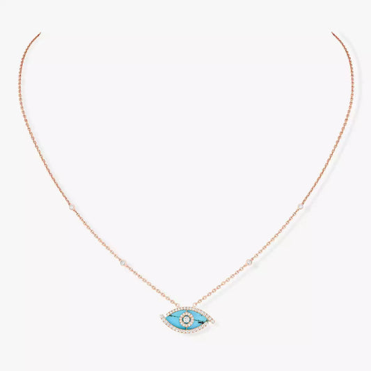 [Kaelin Vow]Lucky Eye Diamanthalskette in Gold und Türkis