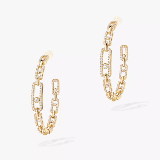[Kaelin Vow]Move Link Diamond Hoop Earrings