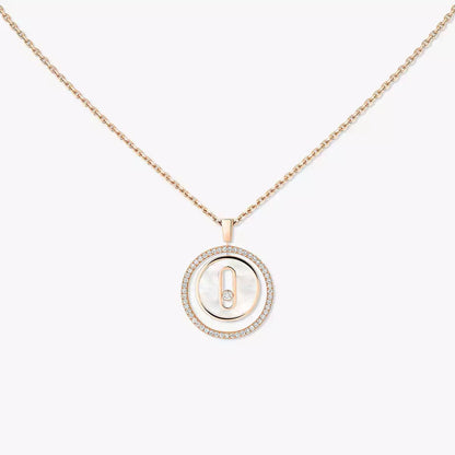 [Kaelin Vow] Lucky Move Diamant-Halskette in Roségold und weißem Perlmutt