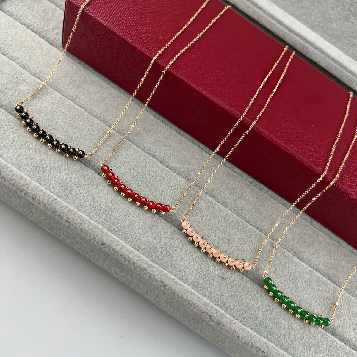 [Kaelin Vow]NEW STUD COLORED GEM PENDANT NECKLACE