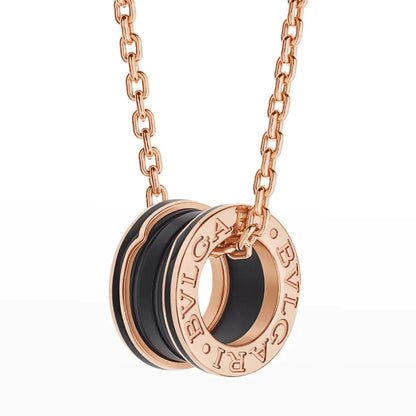 [Kaelin Vow]ZERO 1 BLACK CERAMIC PINK GOLD NECKLACE