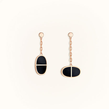 [Kaelin Vow]CHAINE VERSO BLACK CERAMIC EARRINGS