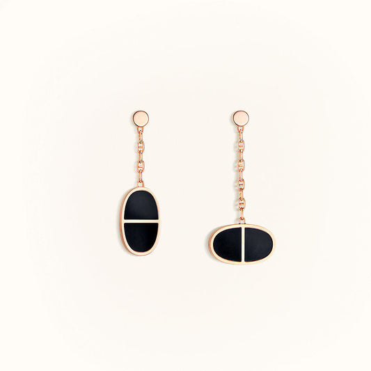 [Kaelin Vow]CHAINE VERSO BLACK CERAMIC EARRINGS