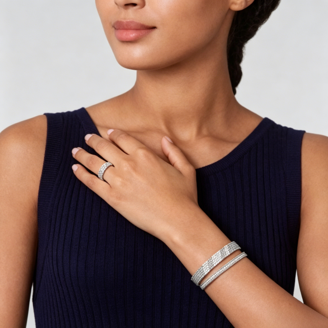 [Kaelin Vow] THREE-ROW DIAMOND RING