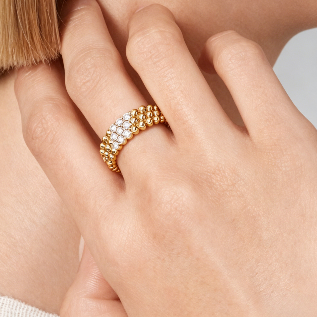 [Kaelin Vow] THREE-ROW DIAMOND RING