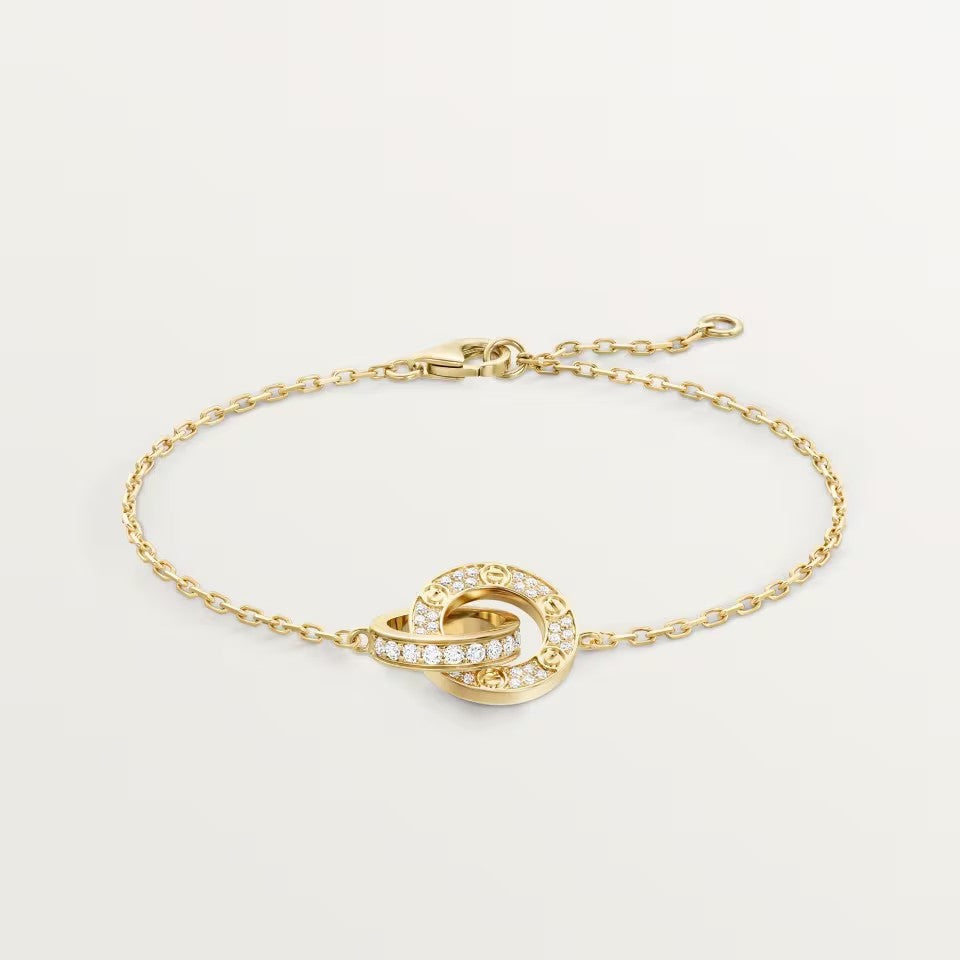 [Kaelin Vow] LIEBES-DOppelring-ARMBAND MIT DIAMANTBESATZ