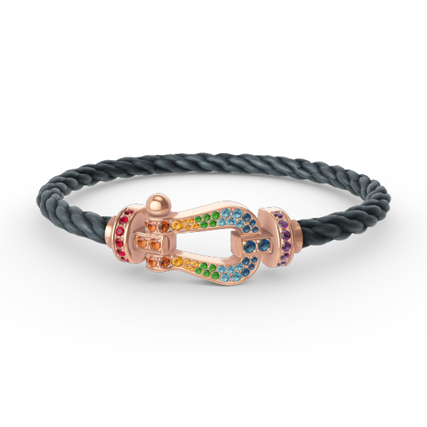 [Kaelin Vow]FORCE GROSSES HUFEISEN-ARMBAND MIT FARBIGEM DIAMANTEN AUS ROSÉGOLD