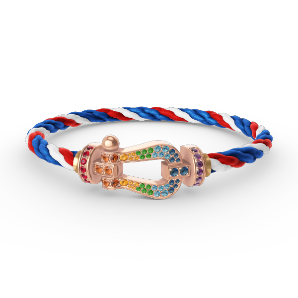 [Kaelin Vow]FORCE GROSSES HUFEISEN-ARMBAND MIT FARBIGEM DIAMANTEN AUS ROSÉGOLD