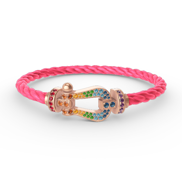 [Kaelin Vow]FORCE GROSSES HUFEISEN-ARMBAND MIT FARBIGEM DIAMANTEN AUS ROSÉGOLD