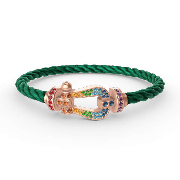 [Kaelin Vow]FORCE GROSSES HUFEISEN-ARMBAND MIT FARBIGEM DIAMANTEN AUS ROSÉGOLD