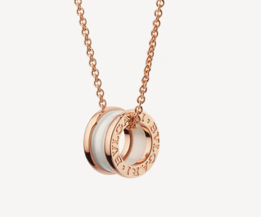 [Kaelin Vow]ZERO 1 WHITE CERAMIC PINK GOLD NECKLACE