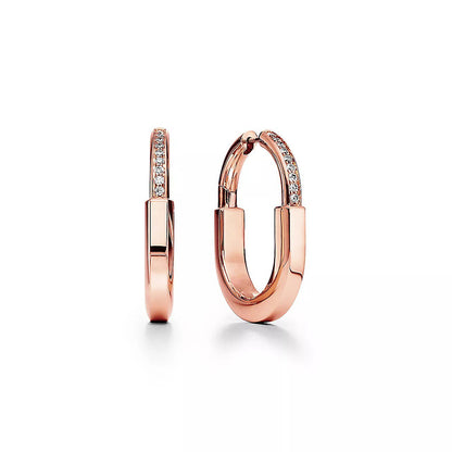 [Kaelin Vow]LOCK MEDIUM DIAMNOND EARRINGS