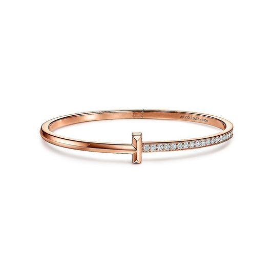 [Kaelin Vow]NARROW T1 SCHARNIER-ARMBAND ROSÉGOLD MIT DIAMANTEN