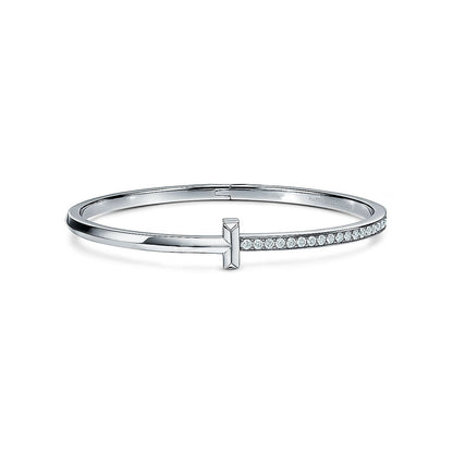 [Kaelin Vow]NARROW T1 HINGED BANGLE DIAMOND SILVER