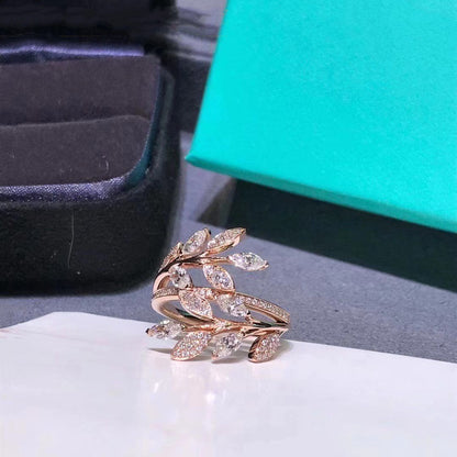 [Kaelin Vow]VICTORIA DIAMOND VINE BYPASS RING PINK GOLD