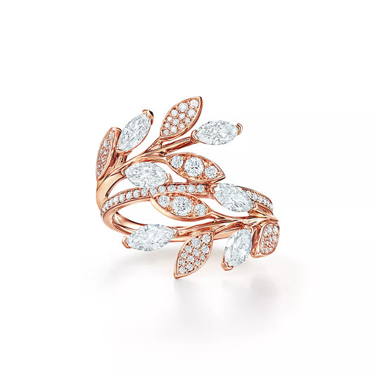 [Kaelin Vow]VICTORIA DIAMOND VINE BYPASS RING PINK GOLD