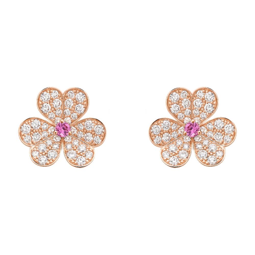 [Kaelin Vow]FRIVOLE PINK GOLD FLOWER DIAMOND EARRINGS