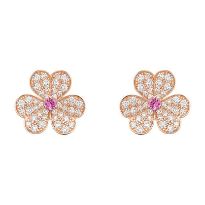 [Kaelin Vow]FRIVOLE PINK GOLD FLOWER DIAMOND EARRINGS