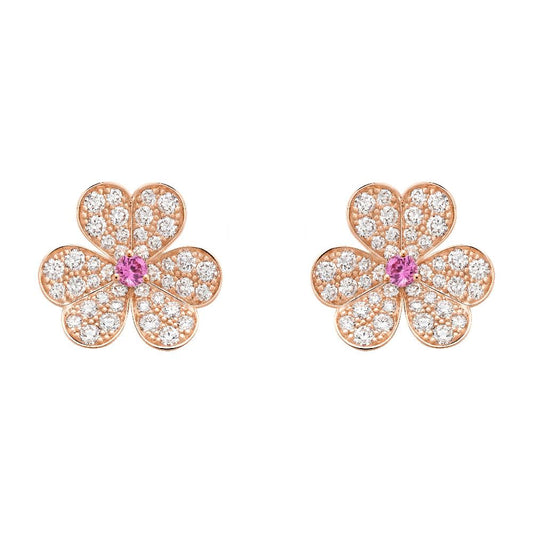 [Kaelin Vow]FRIVOLE PINK GOLD FLOWER DIAMOND EARRINGS