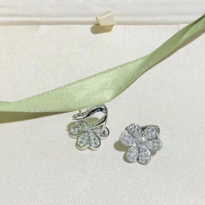 [Kaelin Vow]FRIVOLE SILVER FLOWER DIAMOND EARRINGS