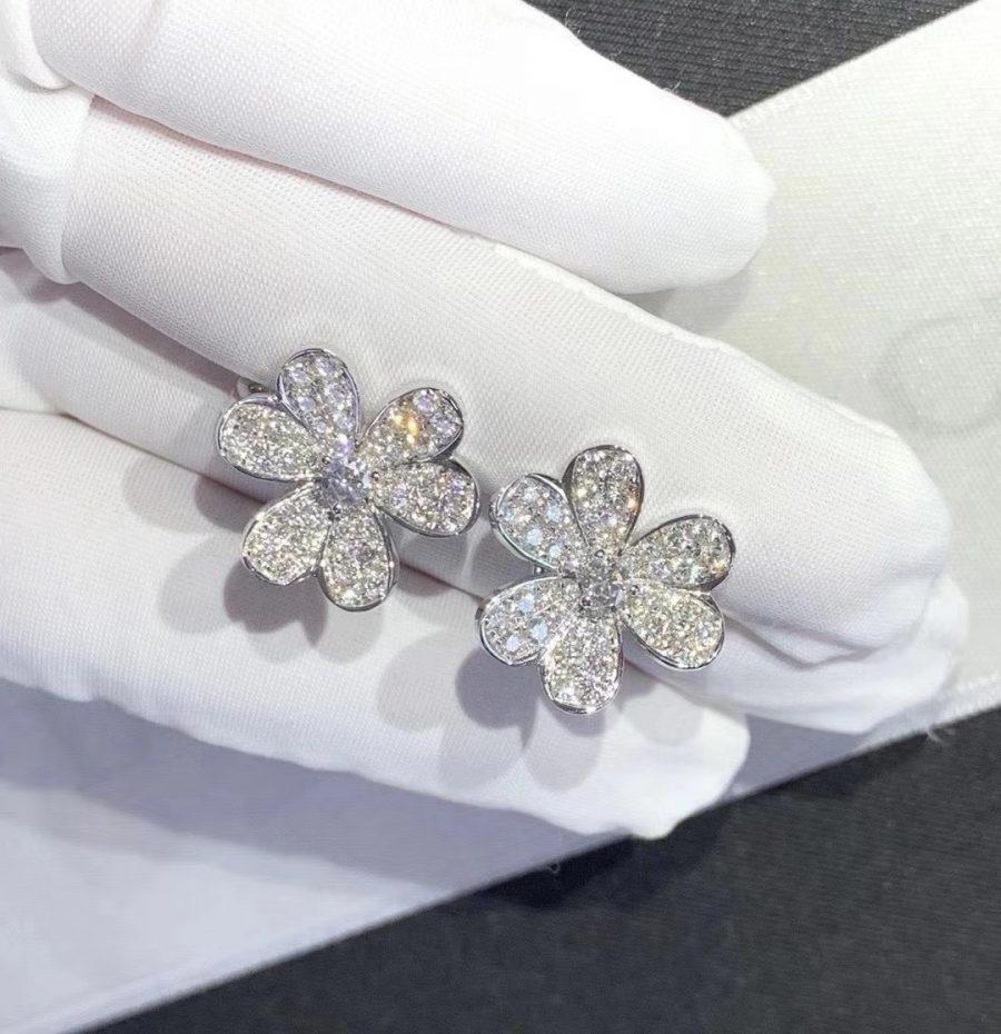 [Kaelin Vow]FRIVOLE SILVER FLOWER DIAMOND EARRINGS