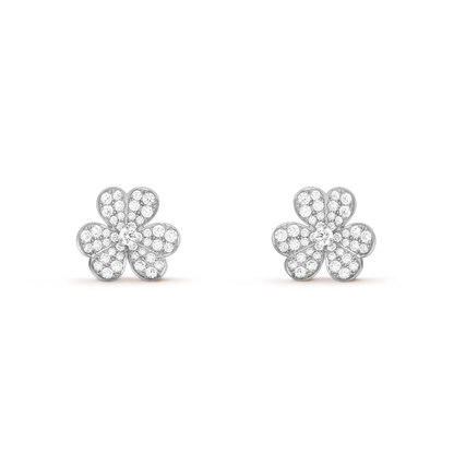 [Kaelin Vow]FRIVOLE SILVER FLOWER DIAMOND EARRINGS