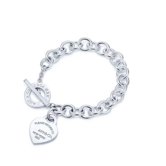 [Kaelin Vow]LOVE HEART PIN BUCKLE RETURN TO TIF SILVER BRACELET