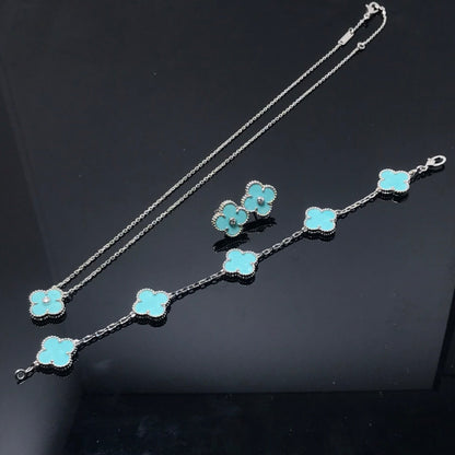 [Kaelin Vow]CLOVER 1 DIAMOND BLUE SKY SILVER EARRINGS