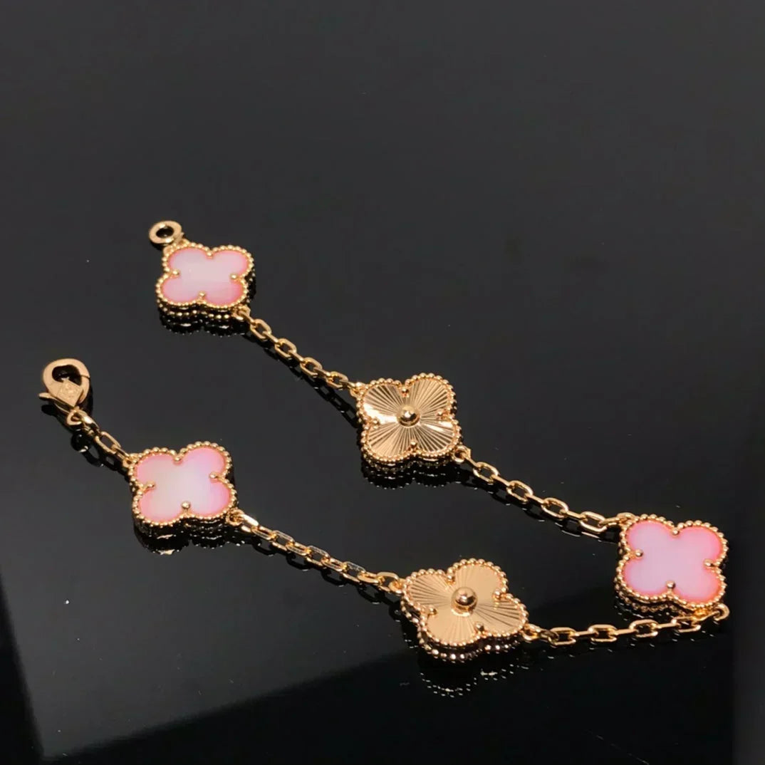 [Kaelin Vow] CLOVER 5 MOTIFS  PINK MOP BRACELET COLLECTION