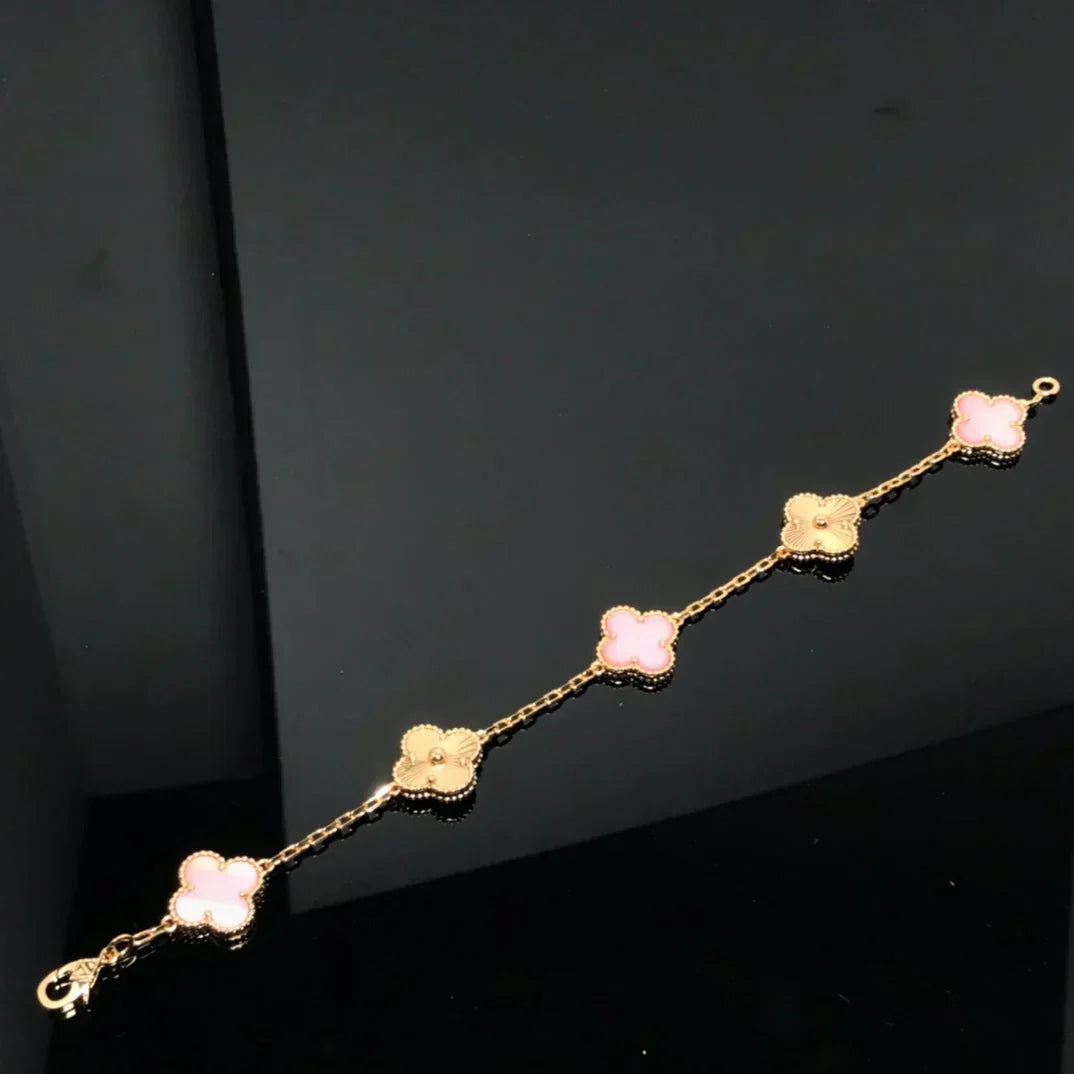 [Kaelin Vow] CLOVER 5 MOTIFS  PINK MOP BRACELET COLLECTION