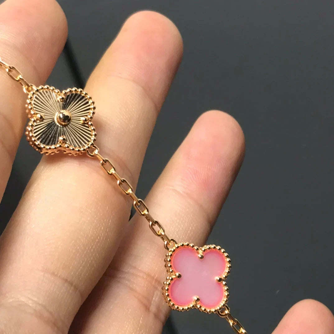 [Kaelin Vow] CLOVER 5 MOTIFS  PINK MOP BRACELET COLLECTION