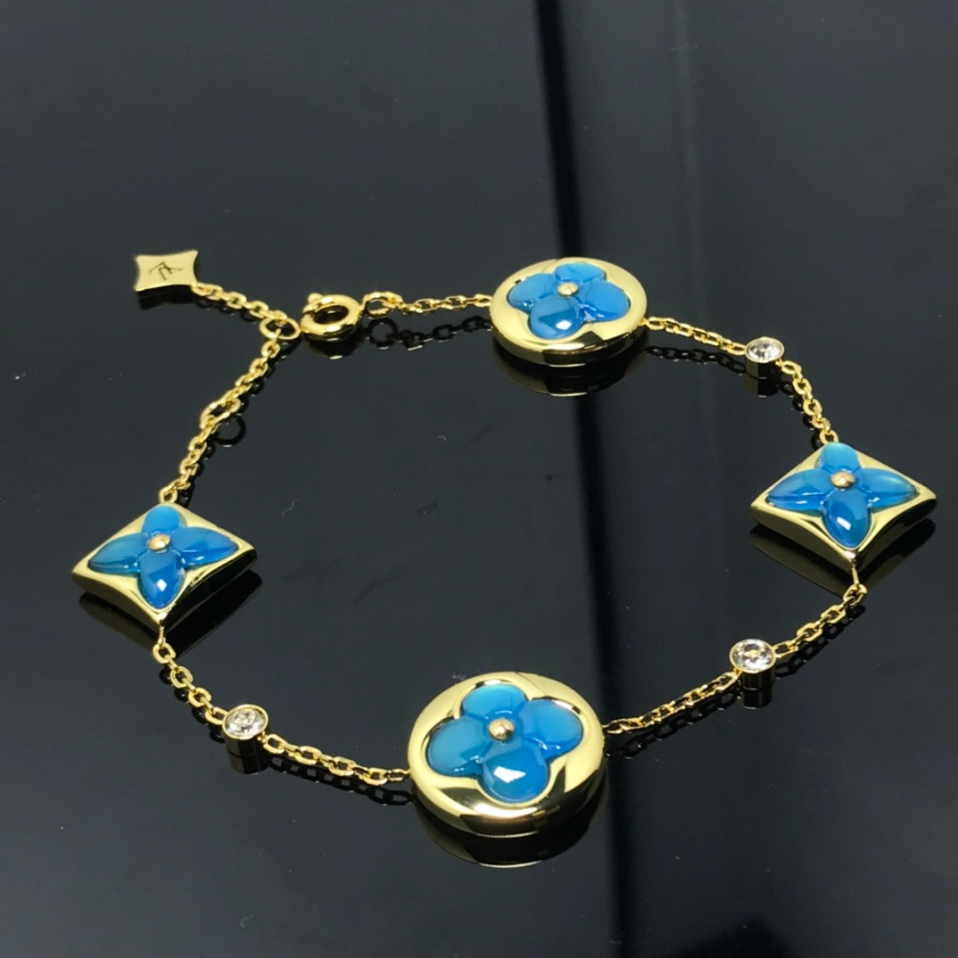 [Kaelin Vow]STAR AND SUN 4 MOTIF BLUE BRACELET