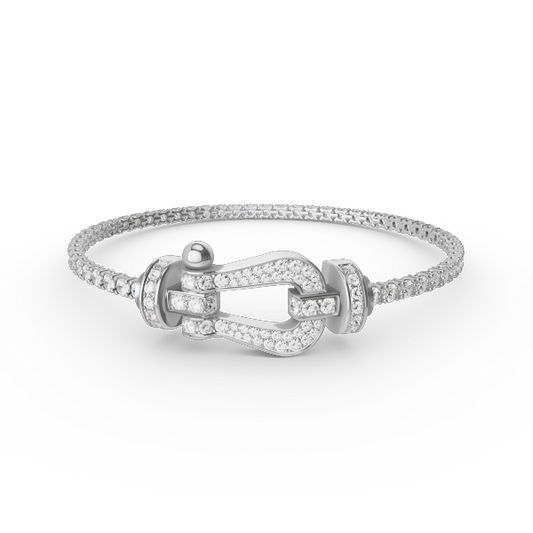 [Kaelin Vow]FORCE  GROSSES HUFEISEN-FULL-DIAMOND-TENNISARMBAND